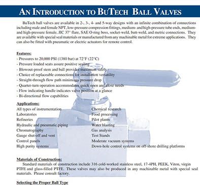 BuTech Ball Valves